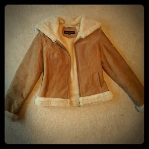 Baby Phat Size Small Womens Leather Wheat Coat